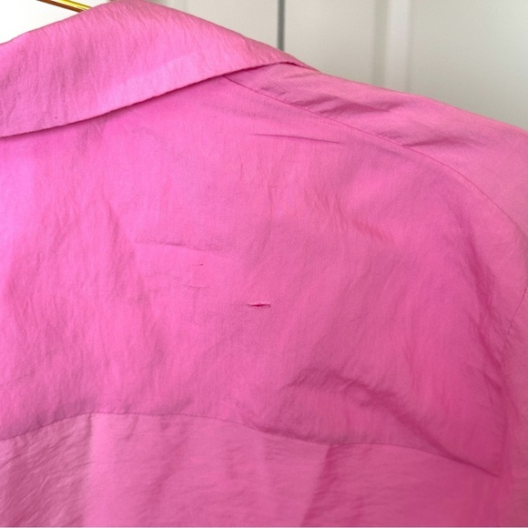 Zara Pink Ruched Long Sleeve Button Down Shirt - Picture 12 of 12